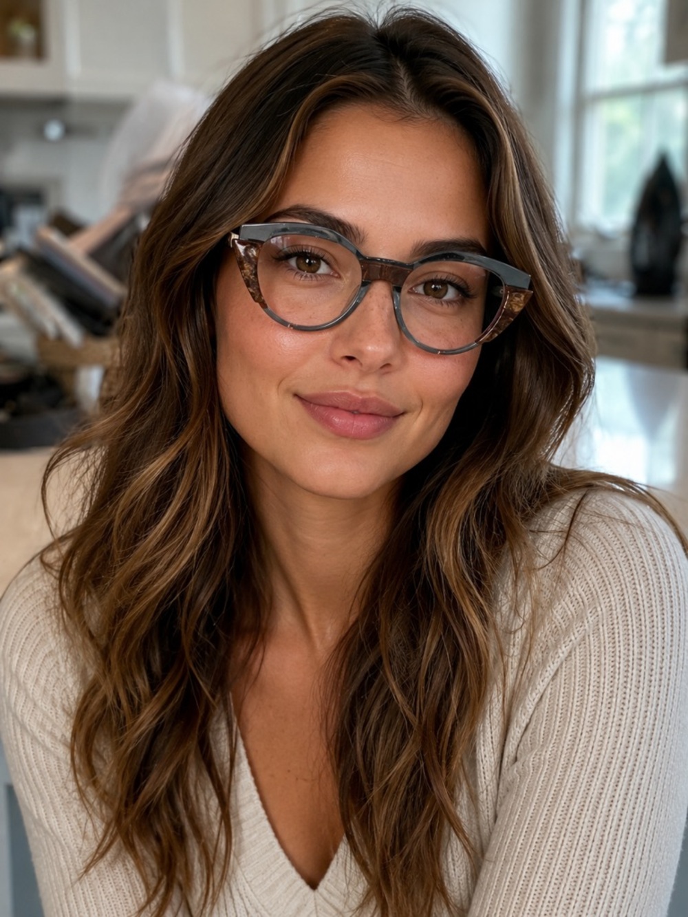 Tortoiseshell Round Women's Eyeglasses - Brown